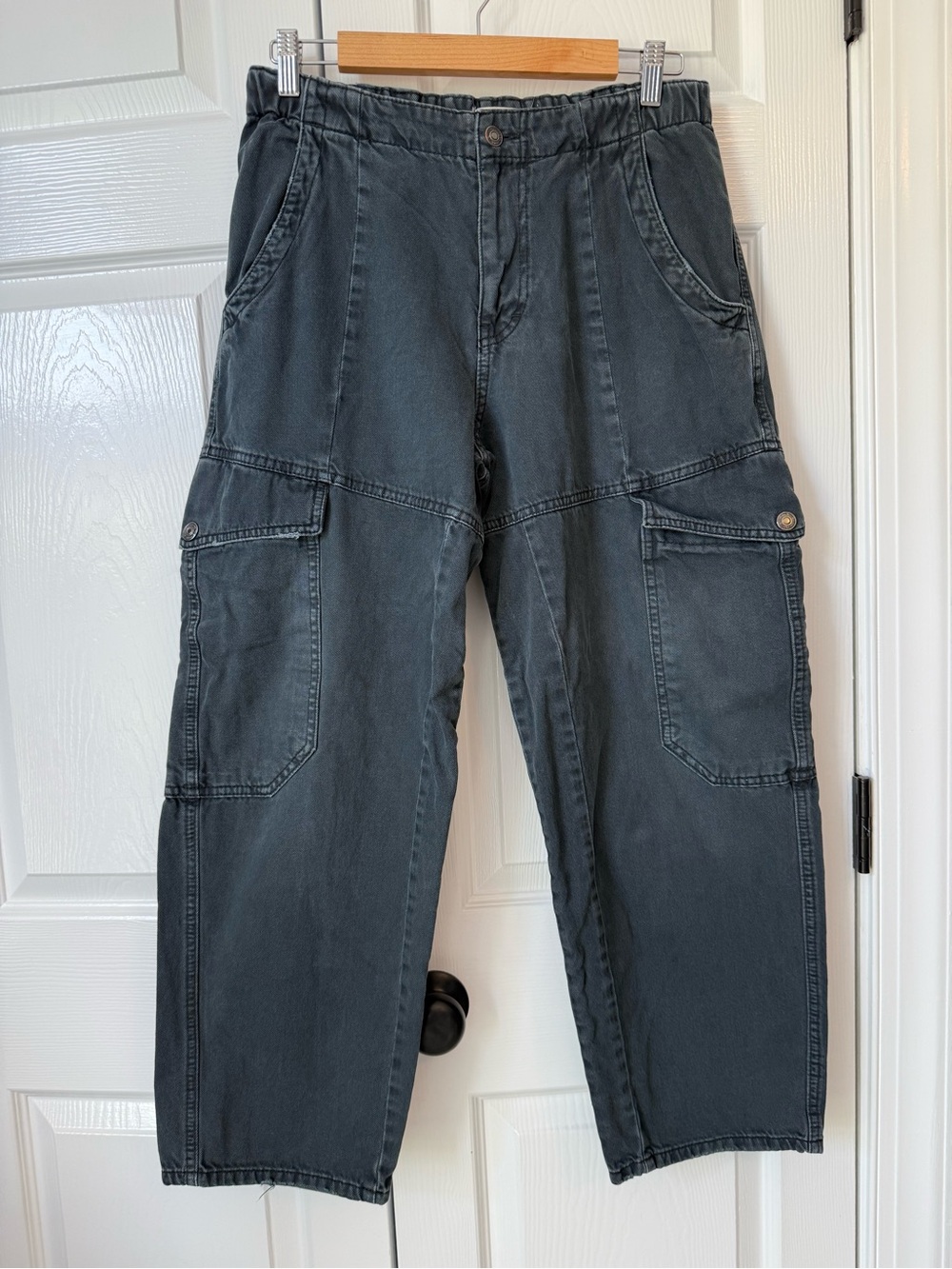 We The Free Free People Women's Black Washed Cargo Bartel Pants Size S